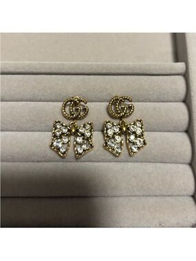 Gucci Crystal Bow Drop Earrings